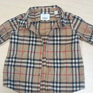 Burberry Kids Tan/Black Classic Check Button-Down Shirt